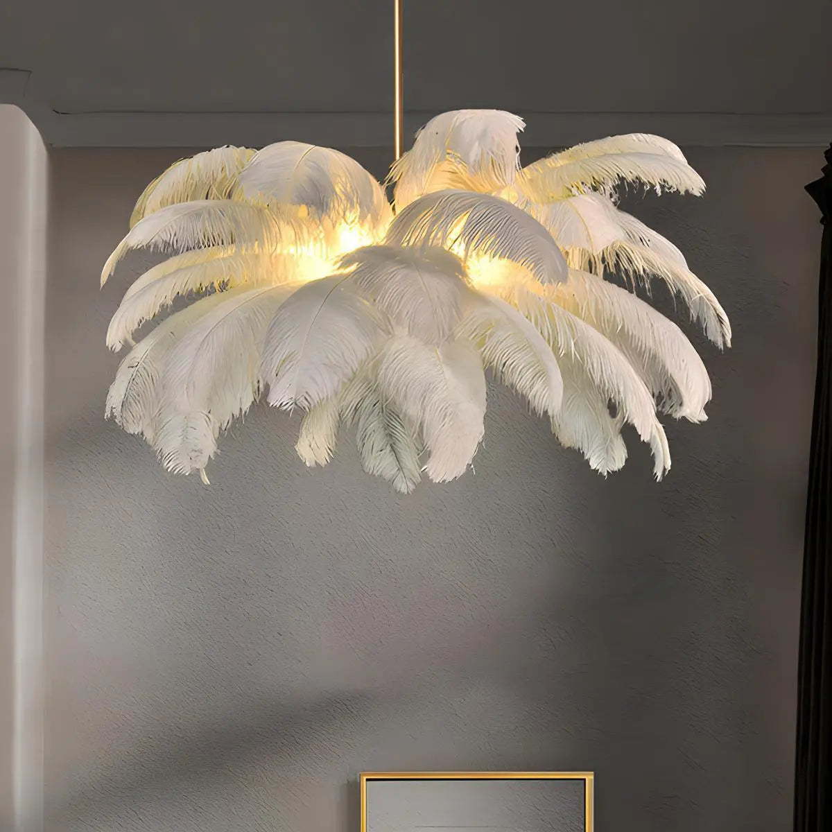 Ostrich Feather Chandelier Multiple Colors Available