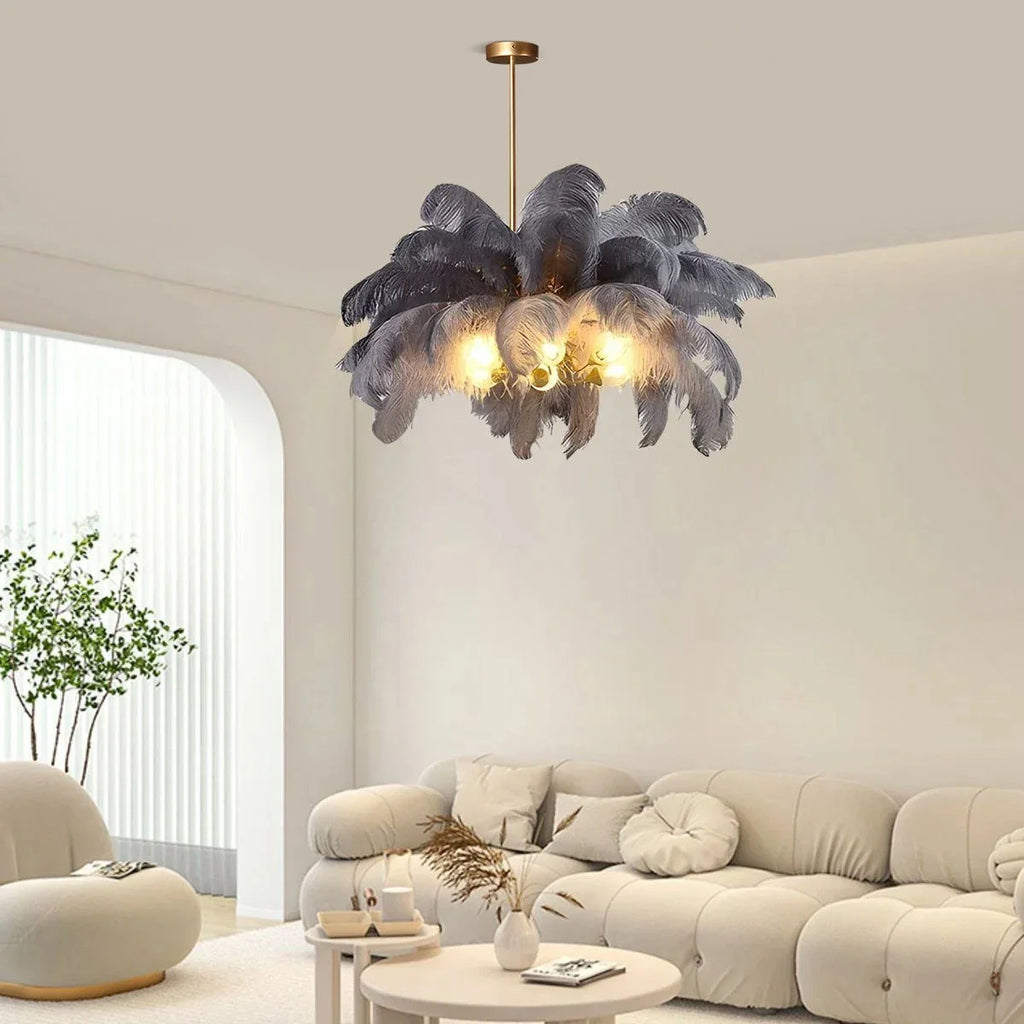 Ostrich Feather Chandelier Multiple Colors Available