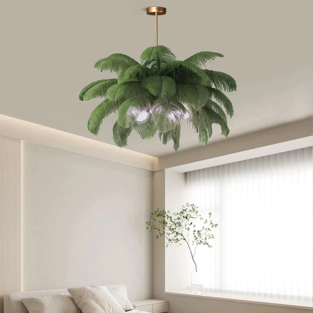 Ostrich Feather Chandelier Multiple Colors Available