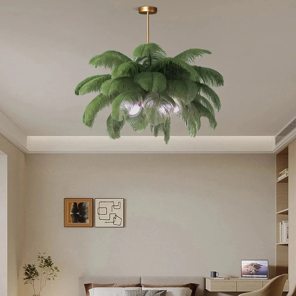 Ostrich Feather Chandelier Multiple Colors Available