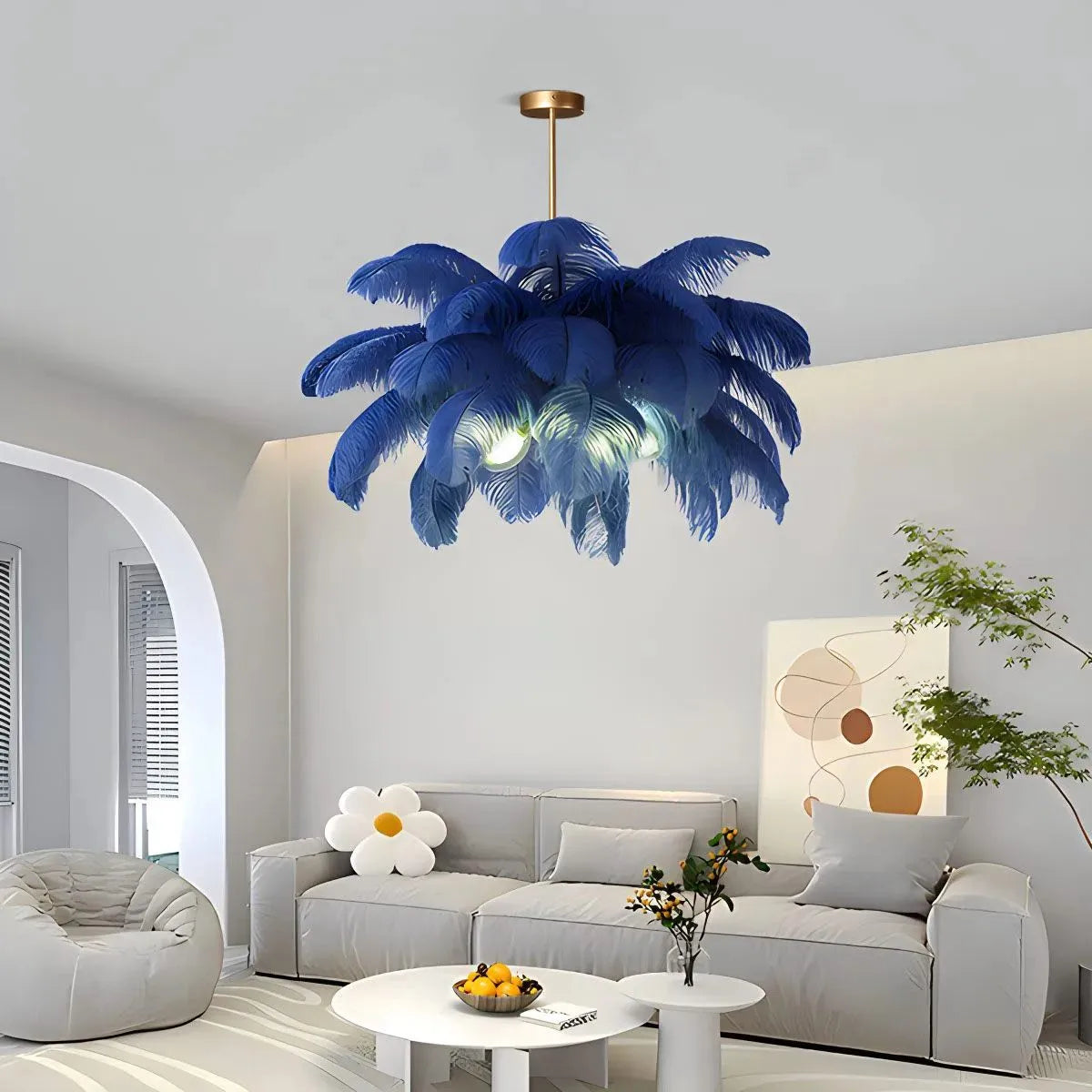 Ostrich Feather Chandelier Multiple Colors Available