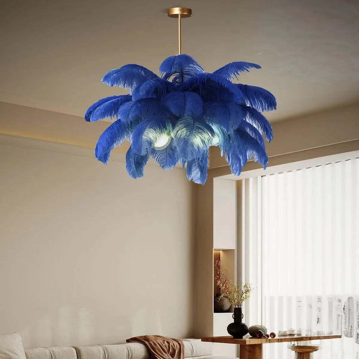 Ostrich Feather Chandelier Multiple Colors Available