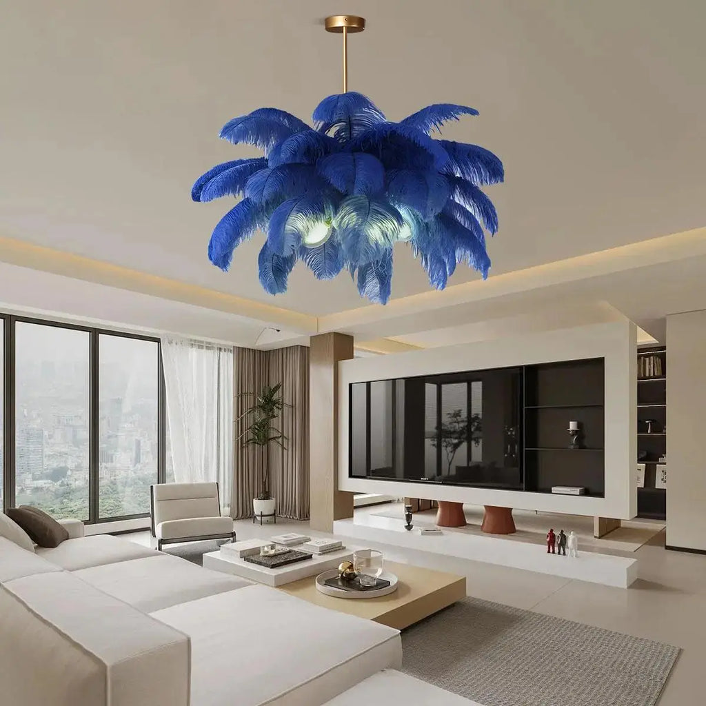 Ostrich Feather Chandelier Multiple Colors Available