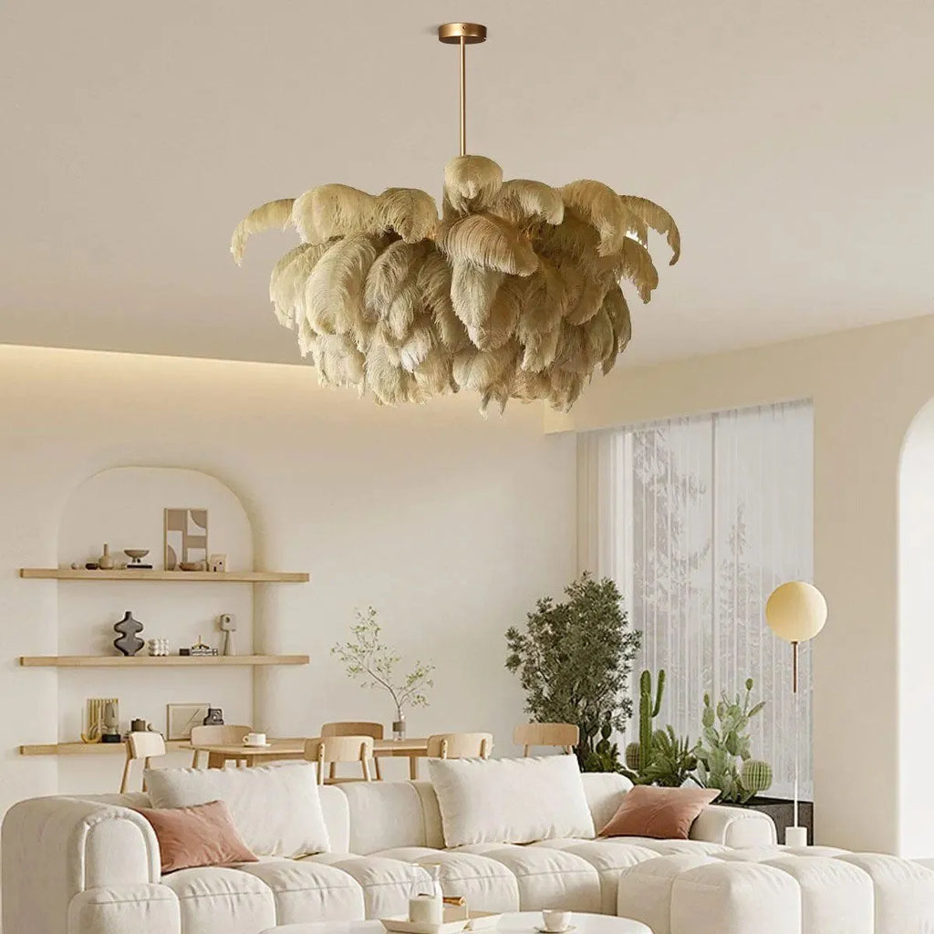 Ostrich Feather Chandelier Multiple Colors Available