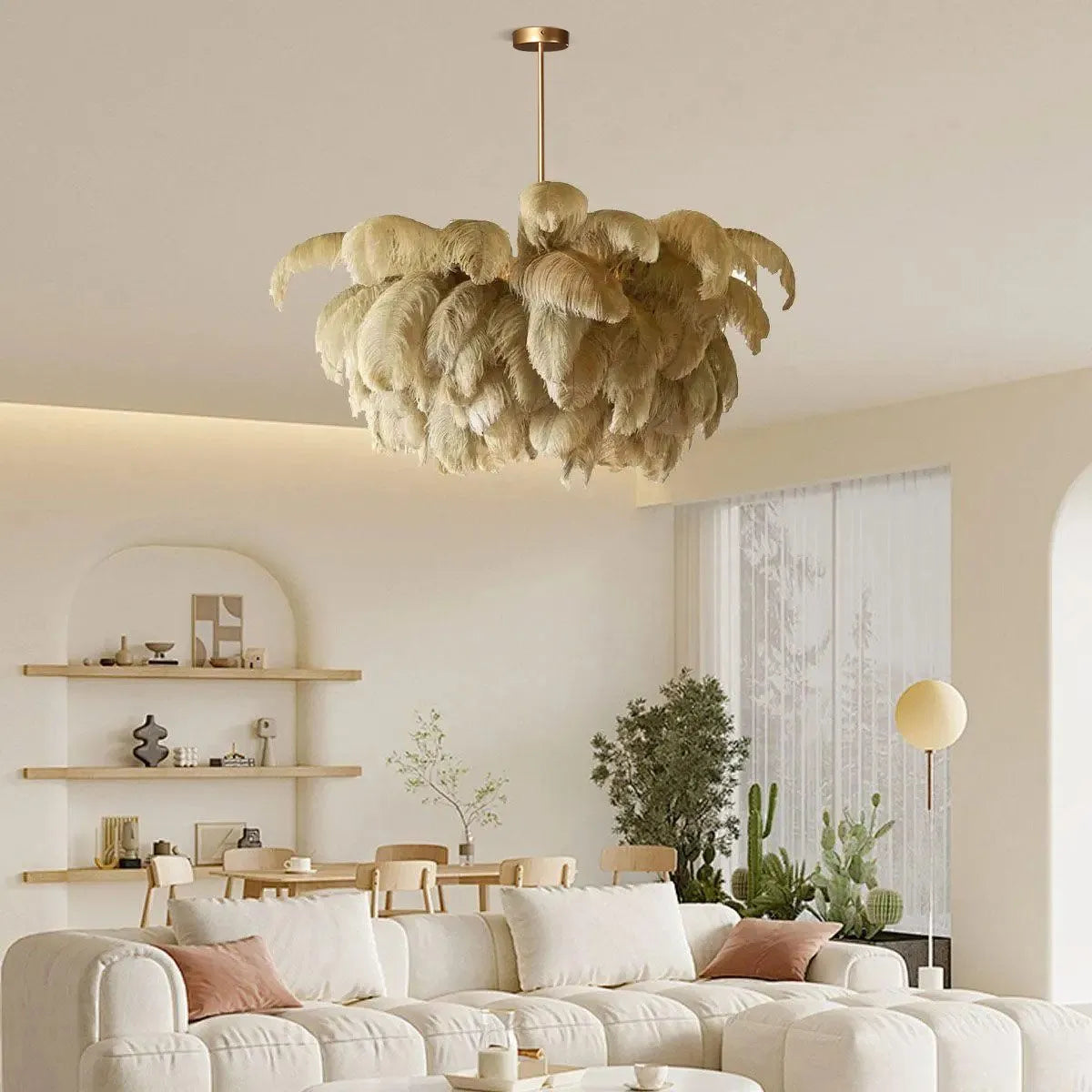 Ostrich Feather Chandelier Multiple Colors Available