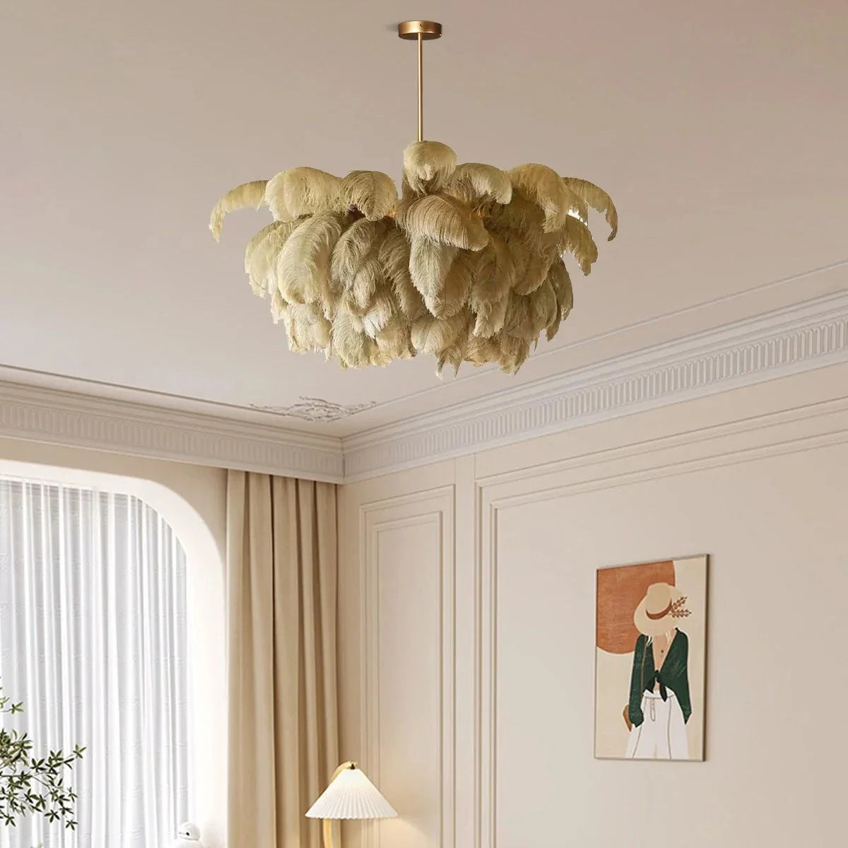 Ostrich Feather Chandelier Multiple Colors Available