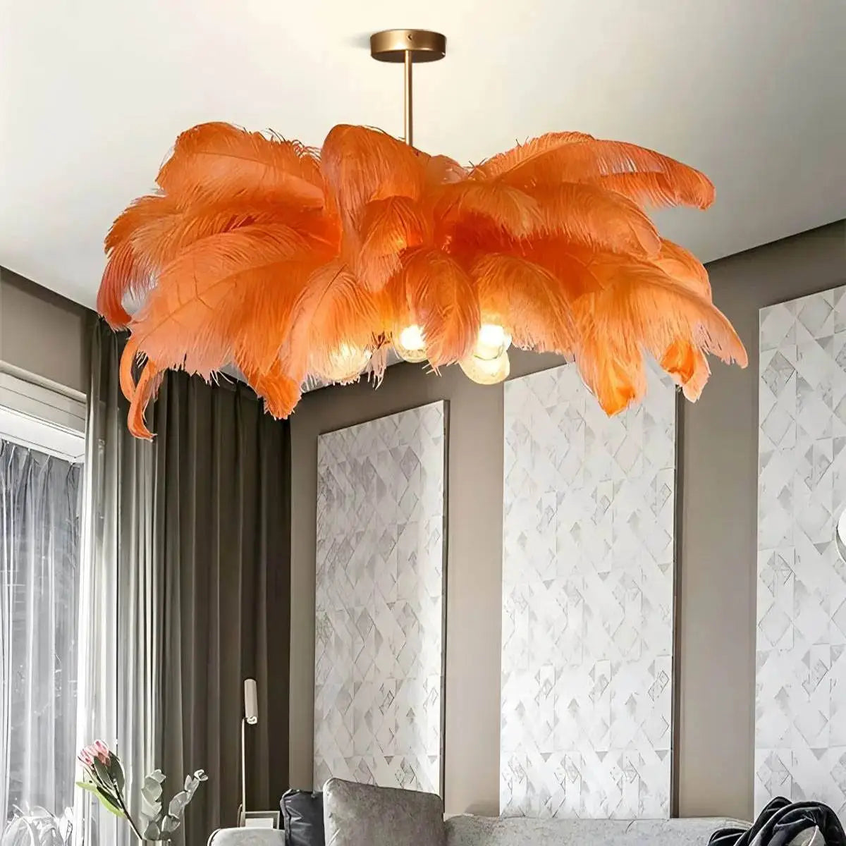 Ostrich Feather Chandelier Multiple Colors Available