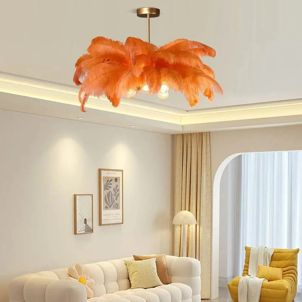 Ostrich Feather Chandelier Multiple Colors Available