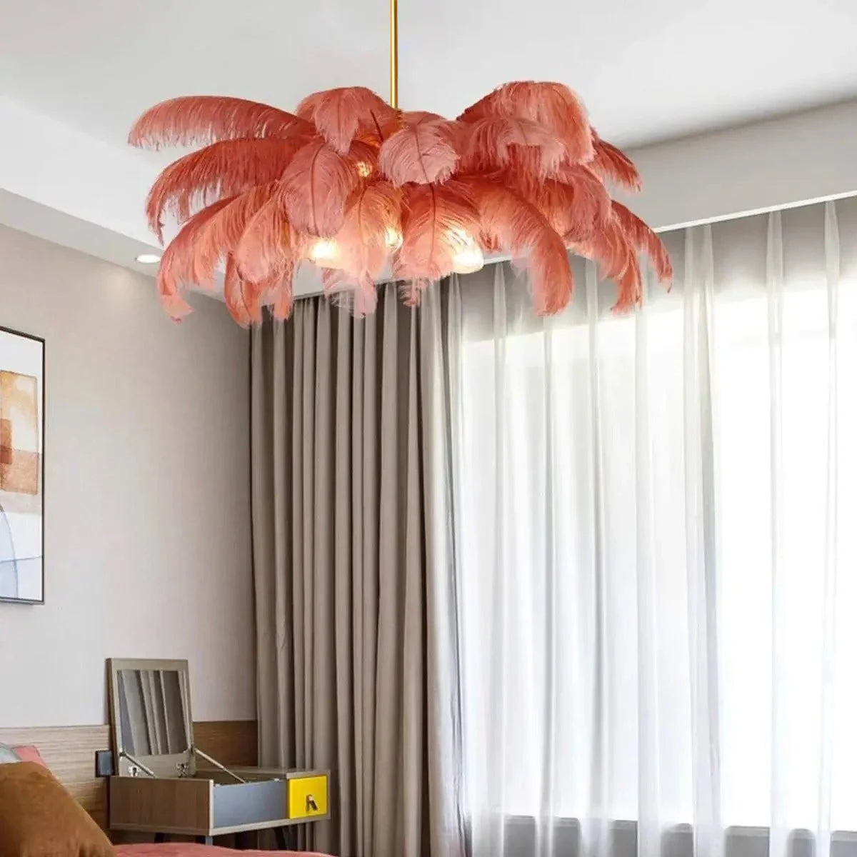 Ostrich Feather Chandelier Multiple Colors Available