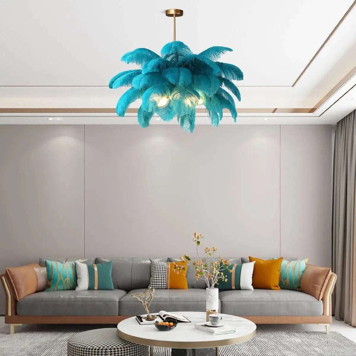 Ostrich Feather Chandelier Multiple Colors Available