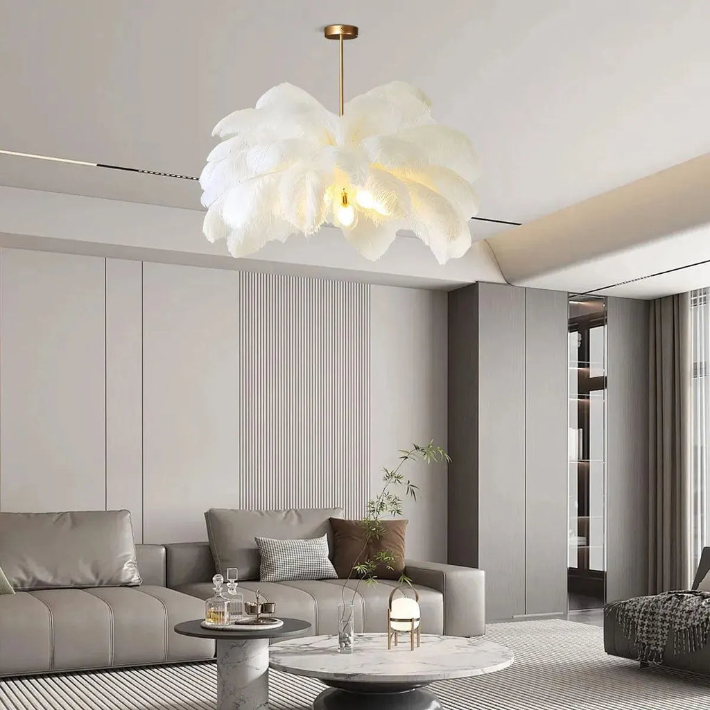 Ostrich Feather Chandelier Multiple Colors Available