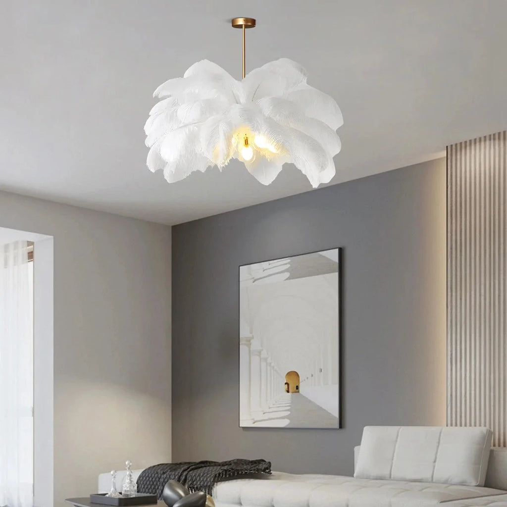 Ostrich Feather Chandelier Multiple Colors Available