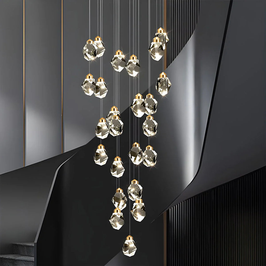 Rock Crystal Rain Chandelier for Living Room