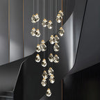 Rock Crystal Rain Chandelier for Living Room
