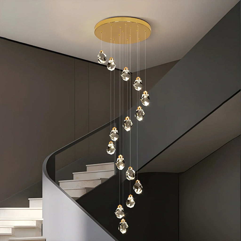 Rock Crystal Rain Chandelier for Living Room