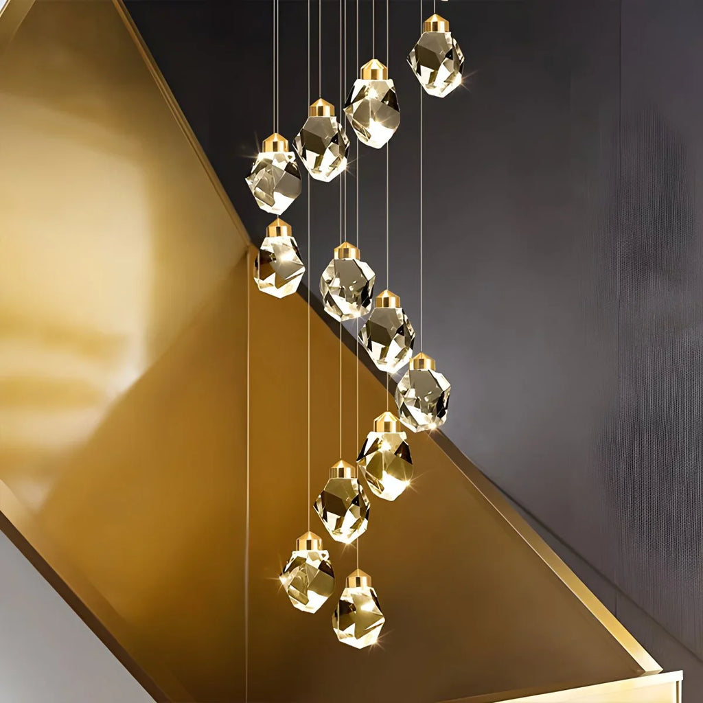 Rock Crystal Rain Chandelier for Living Room