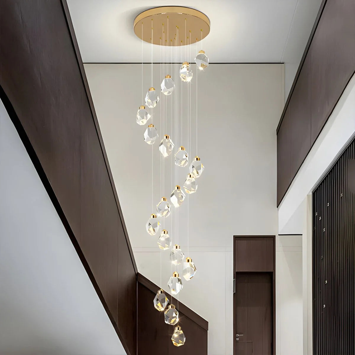 Rock Crystal Rain Chandelier for Living Room