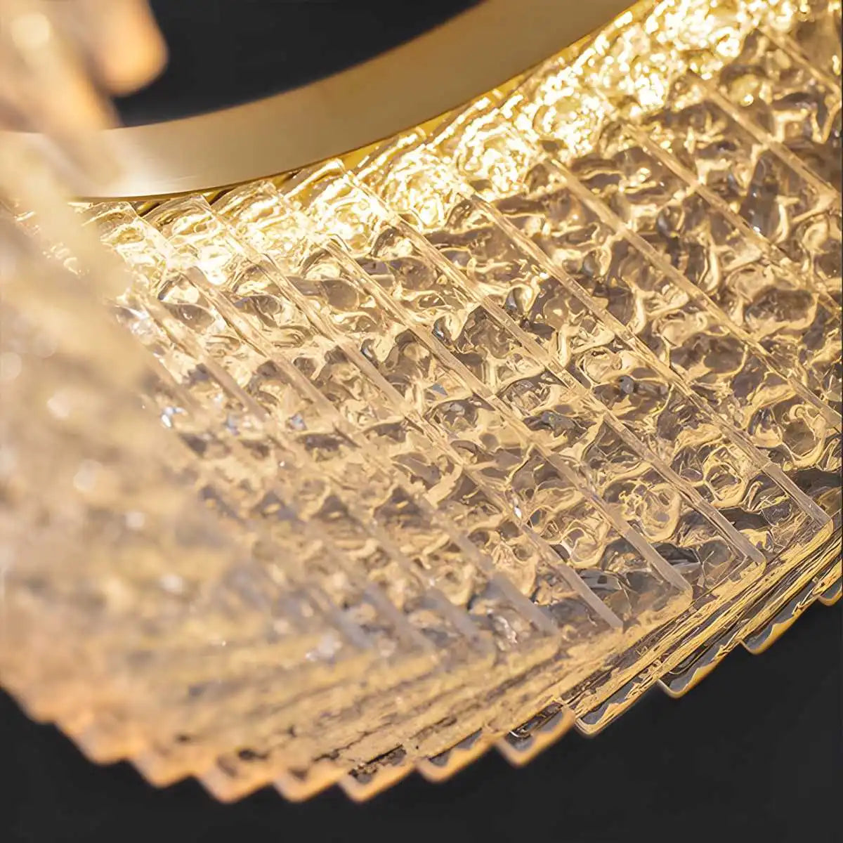 Round Halo Crystal Chandelier for Living Room