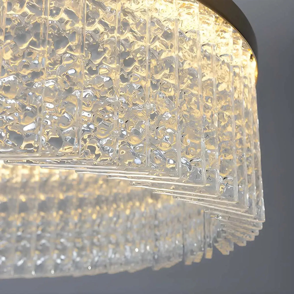 Round Halo Crystal Chandelier for Living Room