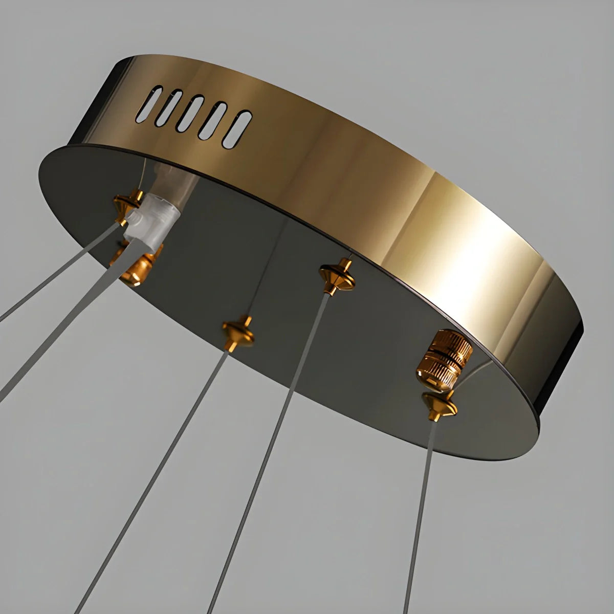 Round Halo Crystal Chandelier for Living Room