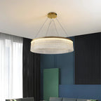 Round Halo Crystal Chandelier for Living Room