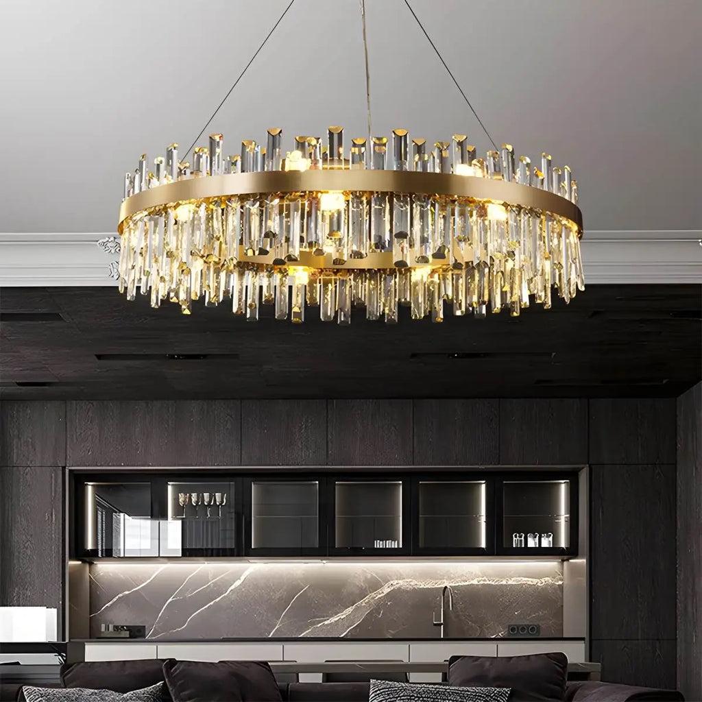 Round Oval Crystal Chandelier