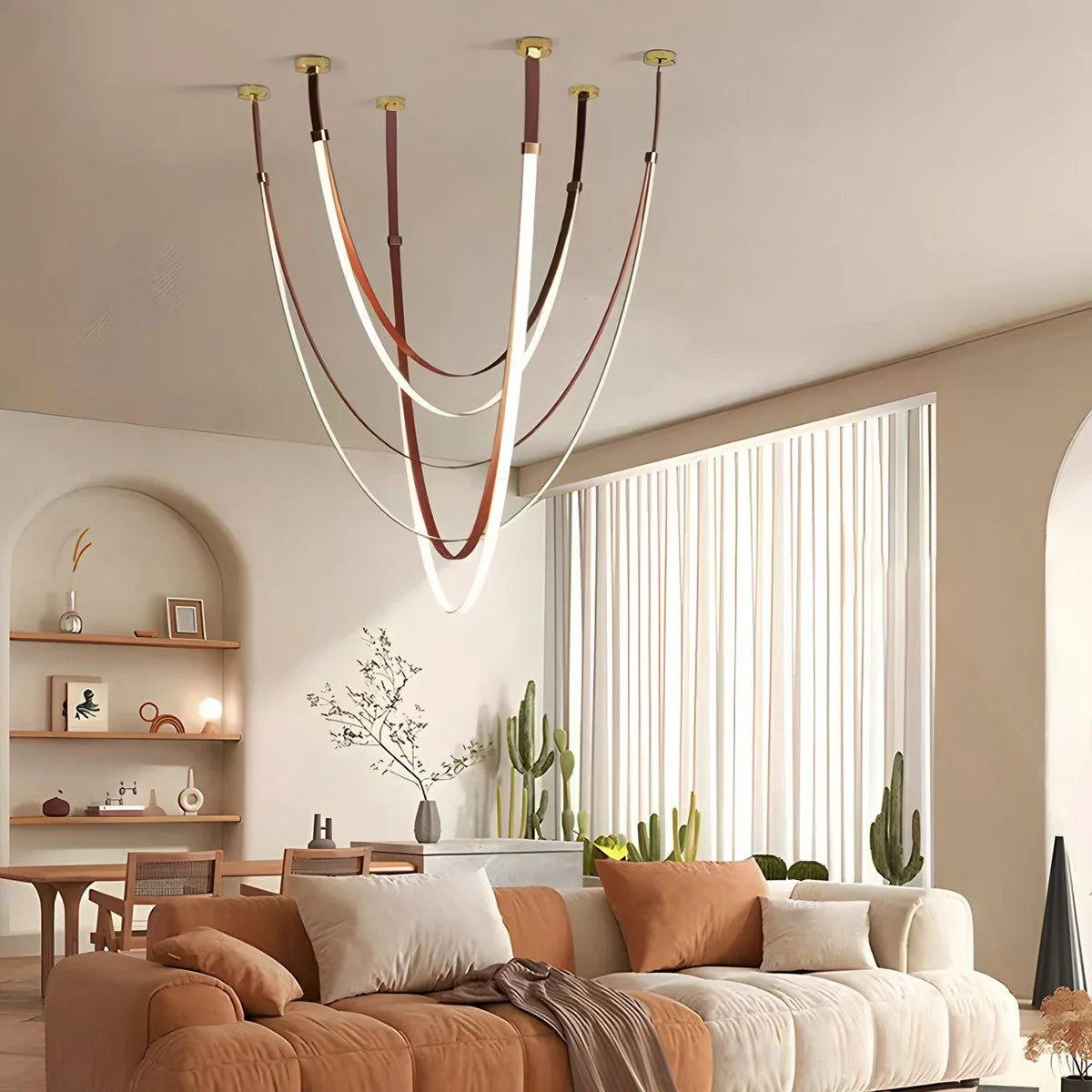 Shalom Leather Chandelier for Staircase