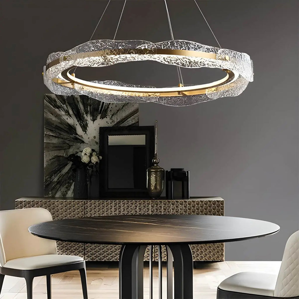 Water Pattern Glass Chandelier for Living Room