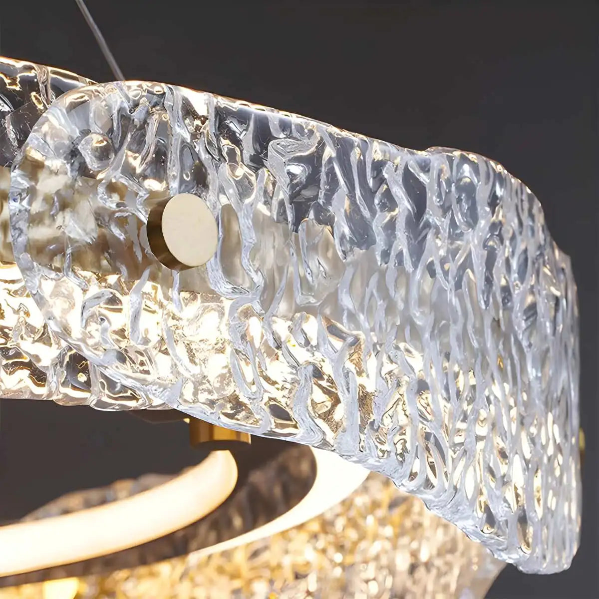 Water Pattern Glass Chandelier for Living Room