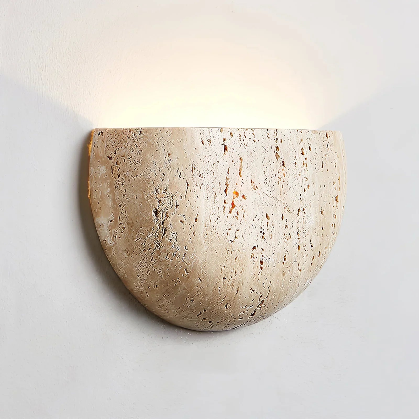 Arc Bowl Travertine Wall Lamp