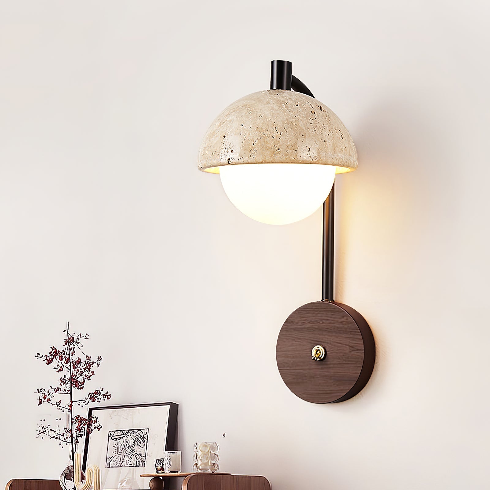 Arco Travertine Wall Lamp
