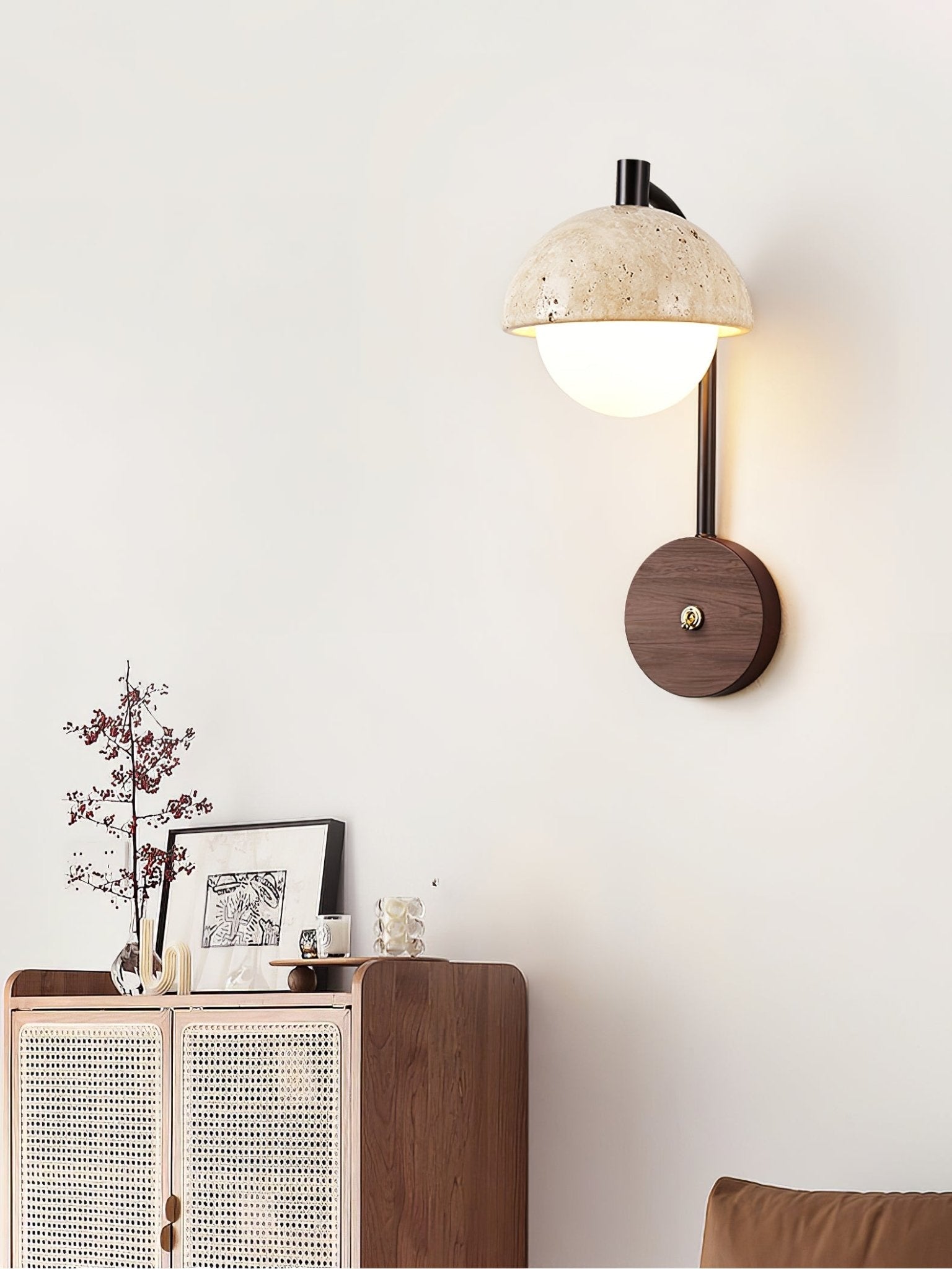 Arco Travertine Wall Lamp