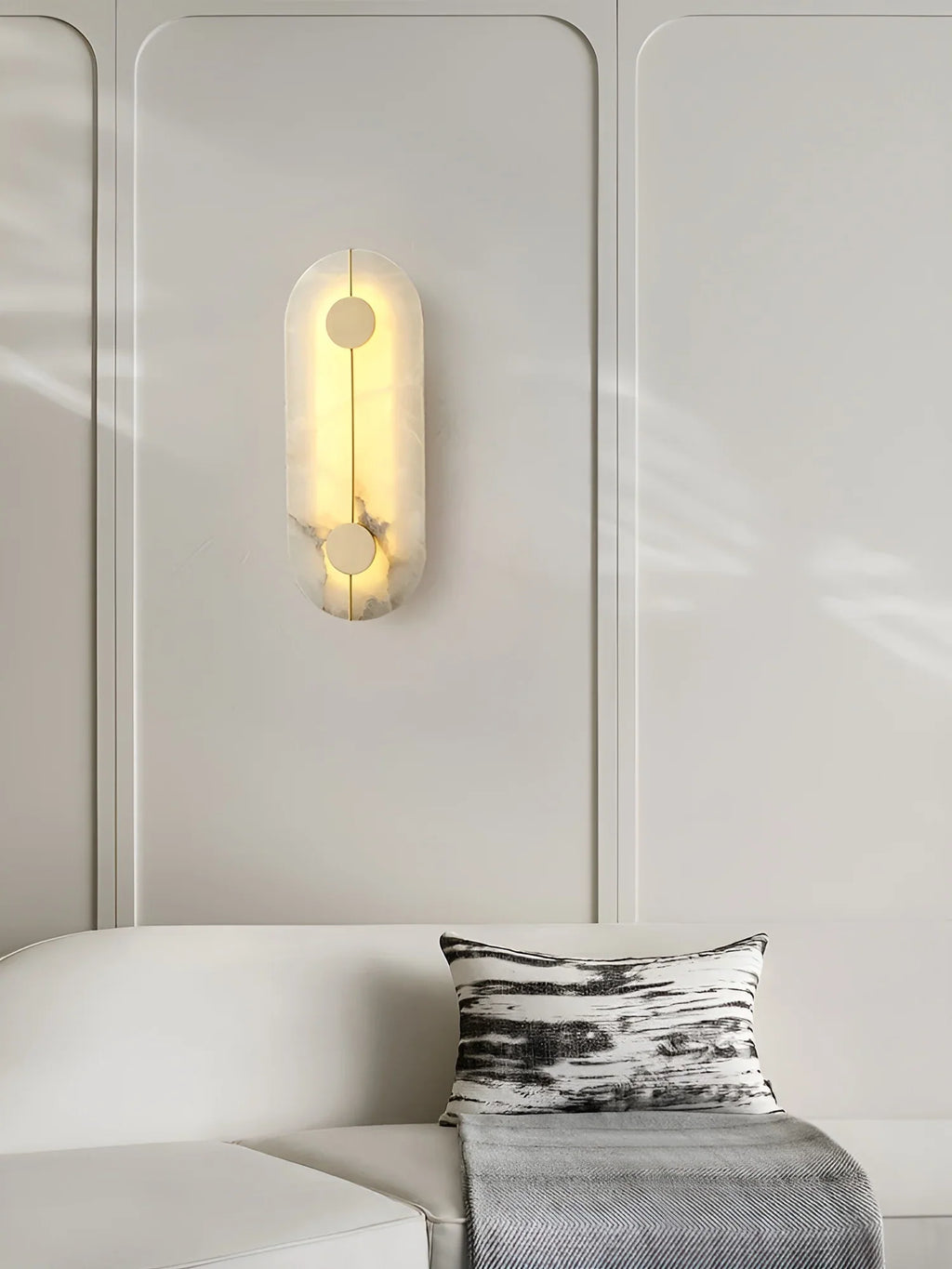 Artistic Brass Alabaster Wall Lamp