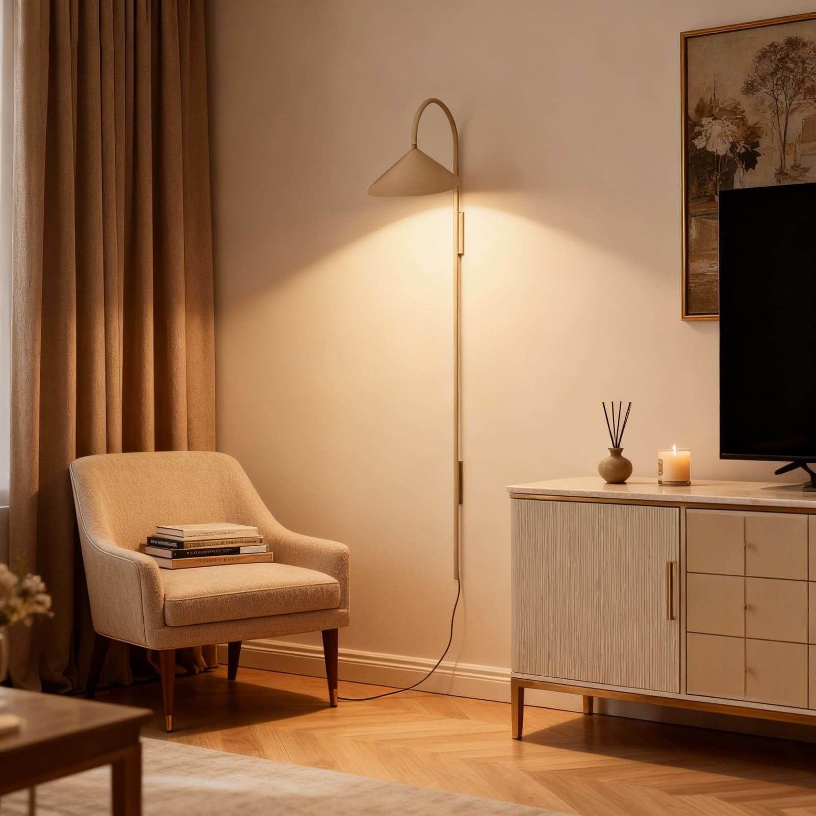 Arum Plug-In Wall Sconce – No-Wire Bedroom & Living Room Light