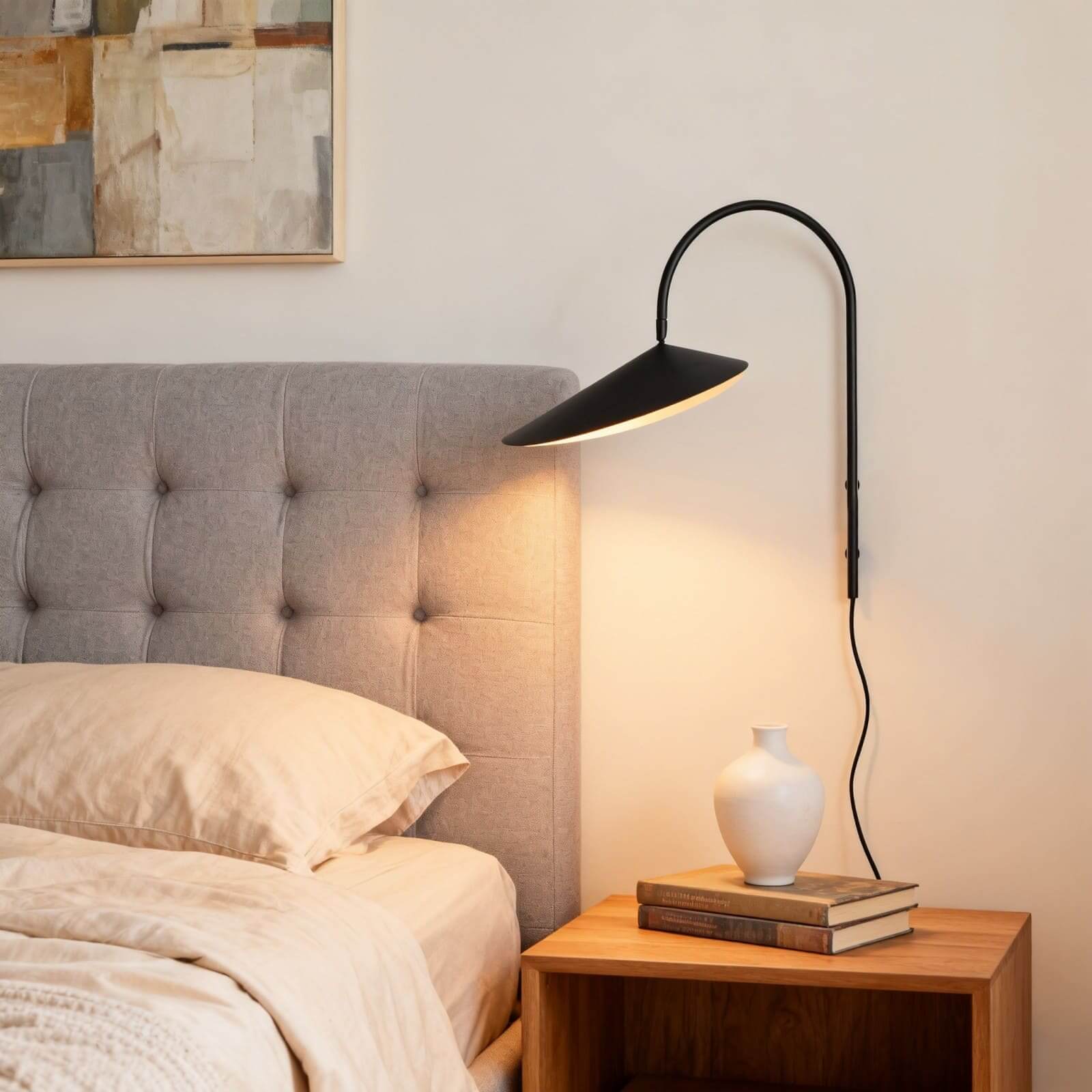 Arum Plug-In Wall Sconce – No-Wire Bedroom & Living Room Light