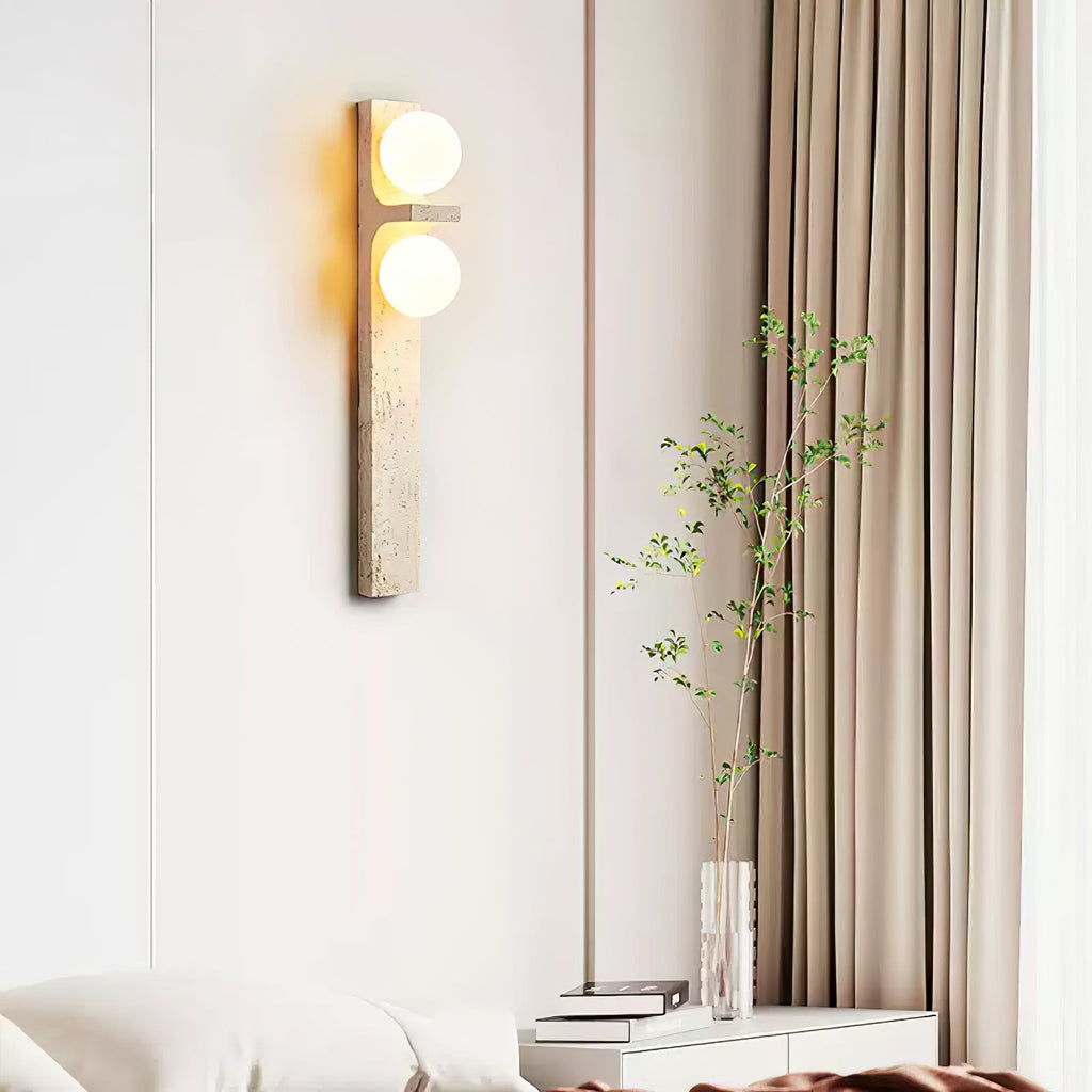 Asymmetrical Travertine Wall Sconce