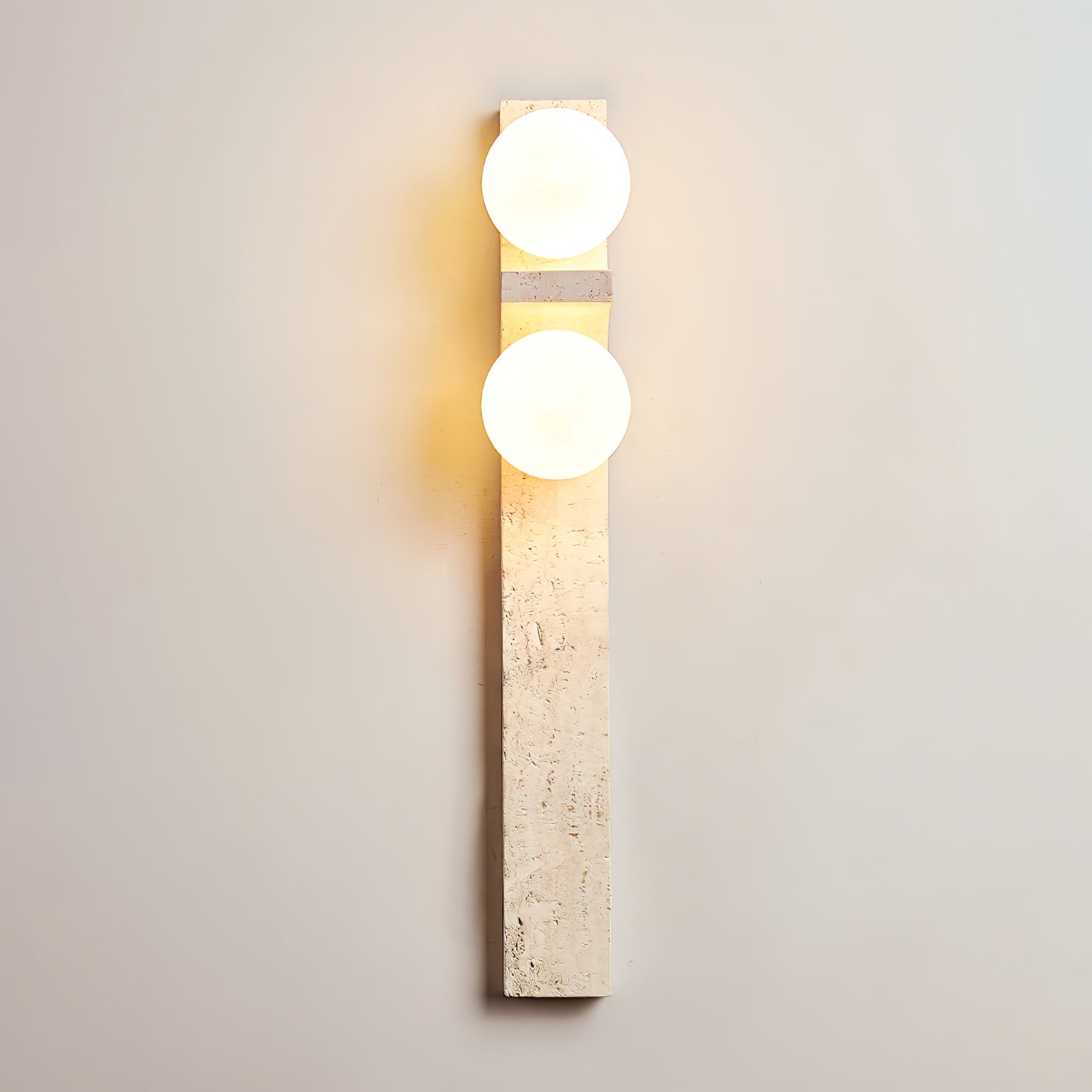 Asymmetrical Travertine Wall Sconce