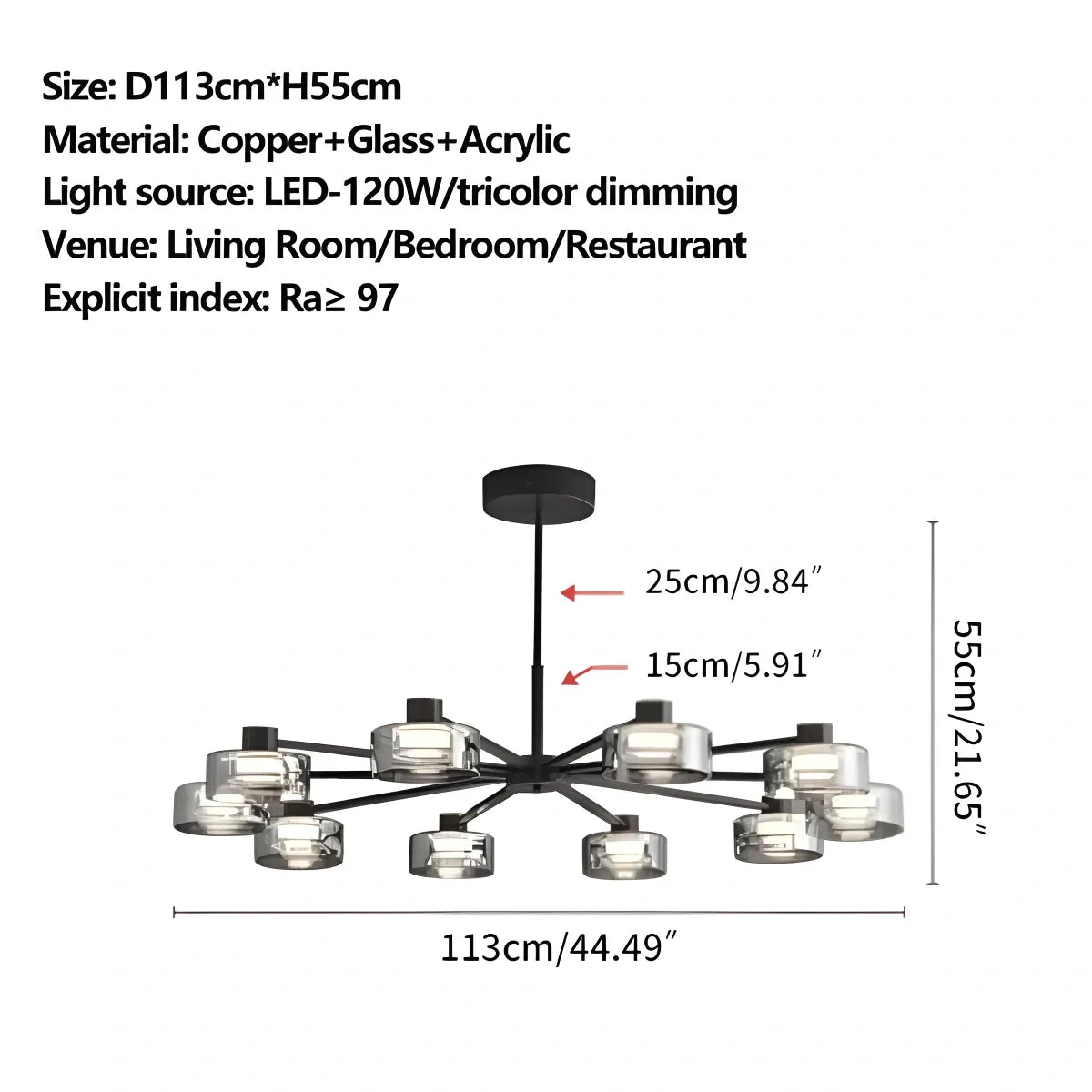 Light Luxury Creative Glass Chandelier