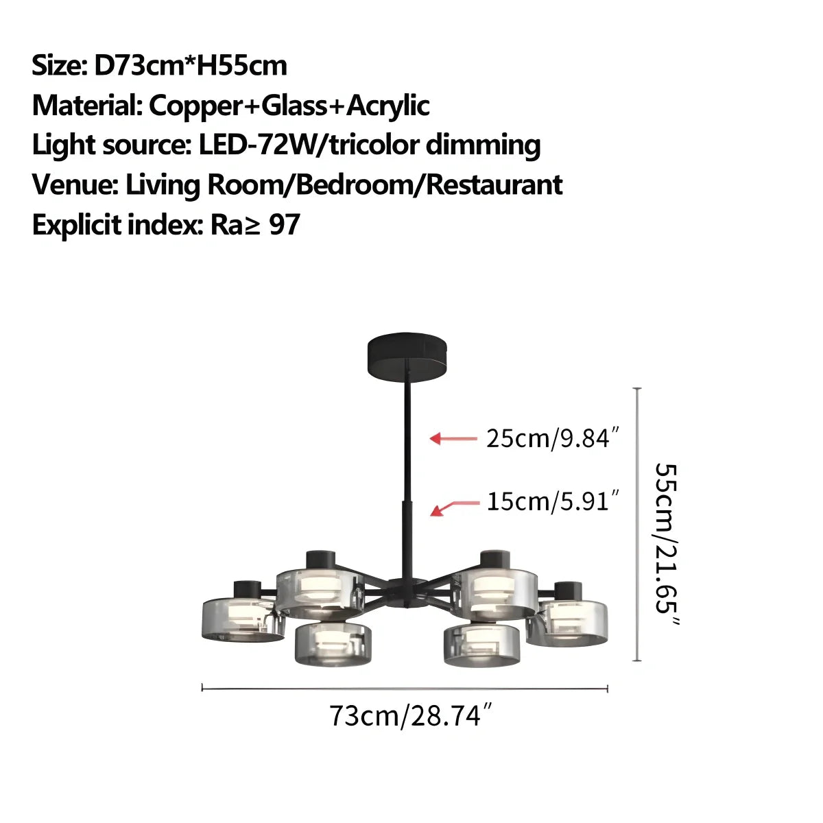 Light Luxury Creative Glass Chandelier