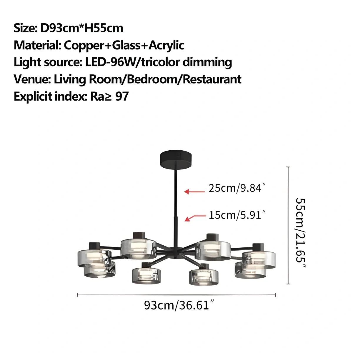 Light Luxury Creative Glass Chandelier