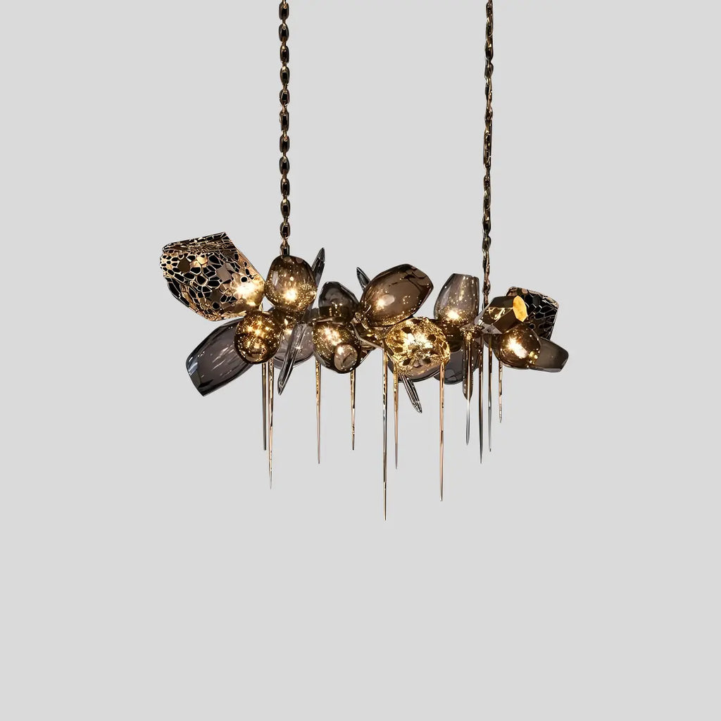 Kallisto Sculptural Glass Chandelier for Dining Room