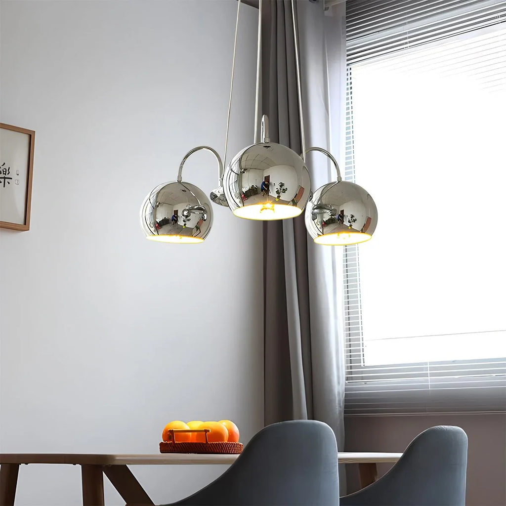 Bauhaus Style Antique Chrome  Chandelier