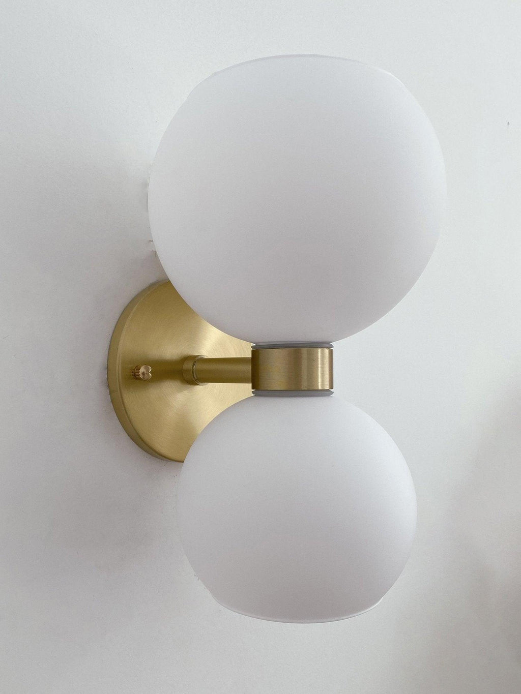 Round White Glass Bedroom Wall Lamp