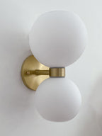 Round White Glass Bedroom Wall Lamp