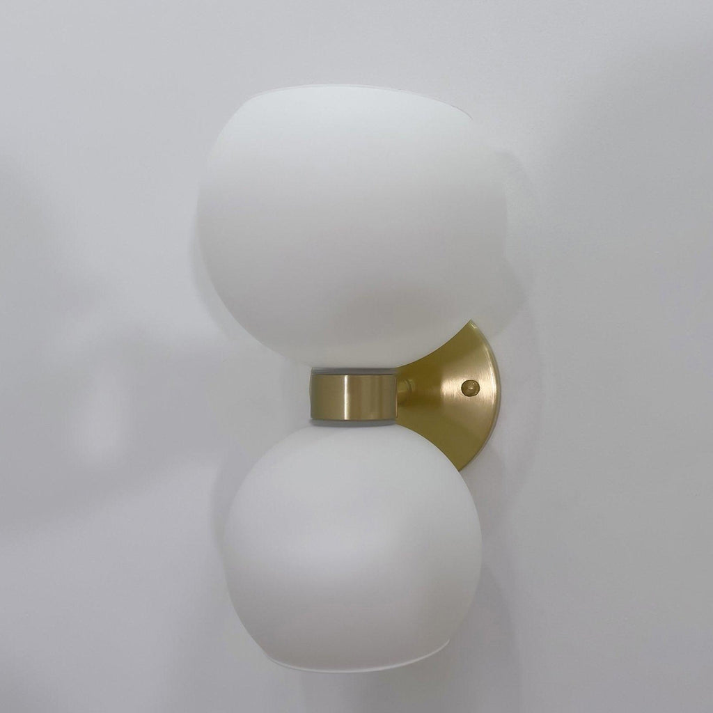 Round White Glass Bedroom Wall Lamp