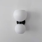 Round White Glass Bedroom Wall Lamp