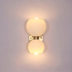 Round White Glass Bedroom Wall Lamp