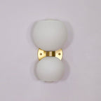 Round White Glass Bedroom Wall Lamp