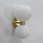 Round White Glass Bedroom Wall Lamp