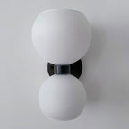 Round White Glass Bedroom Wall Lamp